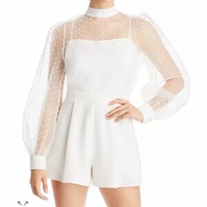 Bridal White Sheer Long Sleeve Romper